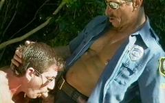 Masculine hunks and bears swap blowjobs outdoors - movie 1 - 3