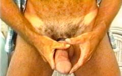 Masculine muscle bear with a big cock in vintage solo masturbation scene - movie 1 - 6