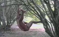 Brazilian boys use a tree for unique anal sex positions. join background