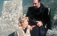 Costumed medieval performers suck and fuck outdoors on castle ramparts - movie 11 - 3