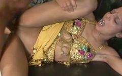 South Asian Indian brunette sucks and fucks and gets a facial cumshot - movie 4 - 4