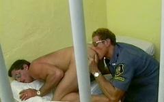 Hunky uniformed cop and muscled bear prisoner suck and fuck - movie 3 - 3