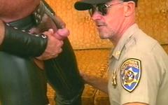 Hairy leather bear swaps blowjobs with daddy police officer - movie 1 - 7