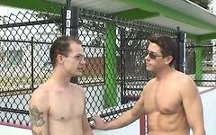Watch Now - Handsome men Johnney Wayne and Steve Wood in hot jock on jock sex scene
