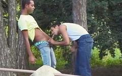 Ver ahora - Blatino and latino suck rim and fuck in the woods