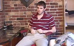 Watch Now - James o'neil masturbates, fingers his ass and licks his cum off a table