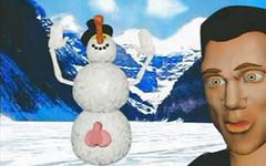 3D computer animated snowman fucks a muscular guy in leather join background