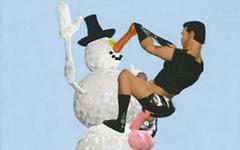 3D computer animated snowman fucks a muscular guy in leather - movie 1 - 3
