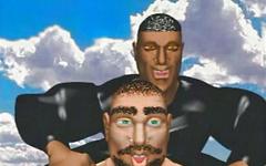 3D computer animated leather hunks have a foursome on a motorcycle - movie 7 - 2