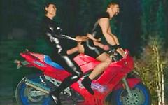 3D computer animated leather hunks have a foursome on a motorcycle - movie 7 - 4