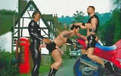 3D computer animated leather hunks have a foursome on a motorcycle - movie 7 - 5