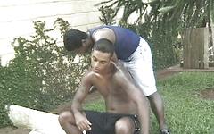 Black hunks fuck in the backyard join background