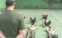 Hot military hunk gets double teamed in this hardcore anal threesome join background