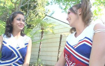 Download Jenna rose and lilly evans lick each other's slits after cheer practice.