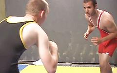 Handsome jocks wrestle and fuck in white on Latino sex scene join background