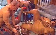 Interracial group sex with big black women and their older white men - movie 2 - 7