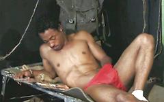 Watch Now - Black military hunks fuck when no one is looking