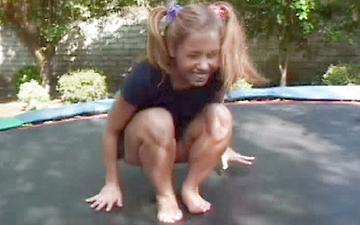 Download Trampoline tramp tabitha bounces boobs and hot ass for scorching fuck