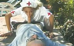 Dark Latina Charlie Angel Gets Plowed Poolside in Her White Nurse Uniform - movie 2 - 3