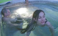 A group thing in the hot tub starts up with a redhead and a brunette - movie 5 - 3