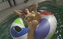 A group thing in the hot tub starts up with a redhead and a brunette - movie 5 - 6