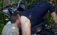 Jock cops in uniform fuck on a motorcycle - movie 1 - 4
