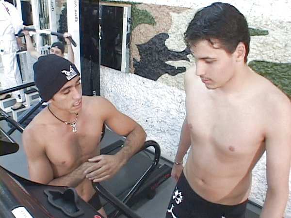 Hung Latino fucks a random hunk at the gym