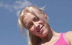 Blonde Hiker Teena Lipoldino Bounces Cooze on Dildo in Sunny Hillside Field - movie 4 - 2