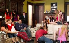 black and blonde coeds get banged in a frat house foursome - movie 3 - 2