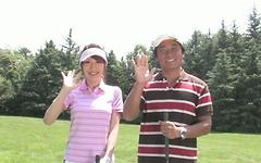 Japanese babe sucks her golf partners dick and balls while on the course - movie 1 - 2