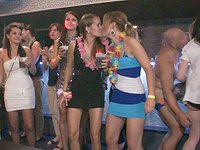 Watch Now - The stage runway is lined with horny babes bent over for easy plowing