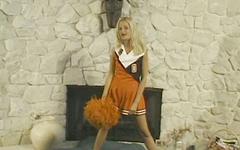 Blonde college cheerleader takes a giant white cock up her ass join background