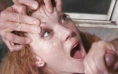 Slutty redhead gets double fucked and eats cum - movie 4 - 7