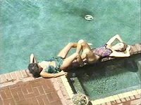 Watch Now - Skanky poolside threeway