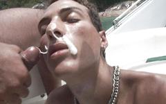 Two studs have sweaty anal sex on a boat in public view - movie 6 - 7
