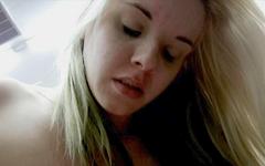 A massive facial leaves this amateur blonde with jizz dripping off her chin - movie 2 - 2
