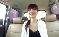 J-girl teases herself with toys in the backseat of the car - movie 1 - 2