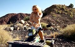 blonde woman masturbates on an ATV in the desert - movie 5 - 2