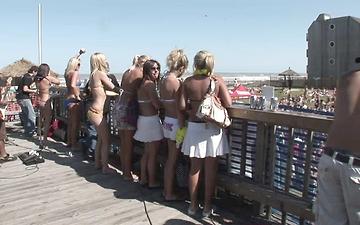 Scaricamento Sorority sisters show their titties on the beach