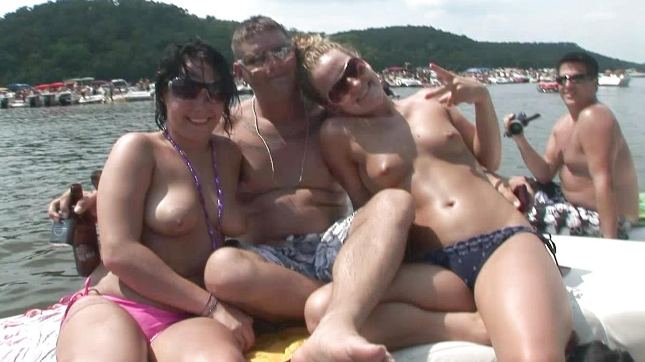 Spring break women go topless on a boat and in the water | bang.com