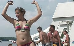 spring break women go topless on a boat and in the water - movie 3 - 4