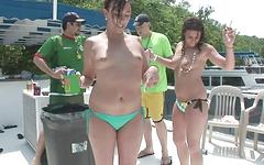 women show off their tits and flash their pussies at spring break join background