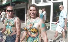 college coeds get naked with body art in public - movie 6 - 4