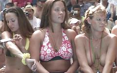 topless college coeds strip at a public event - movie 1 - 3