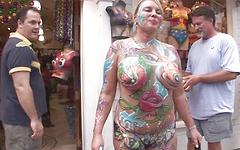 Salena Strips and Gets Body Painted for the Street Tourists to See - movie 10 - 7