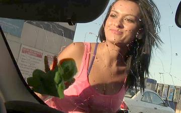 Download Nadia capri gets picked up by a car wash customer