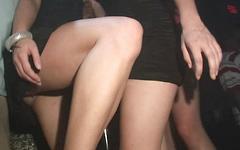 Hotties lifting their skirts for a peek at their panties at the club - movie 4 - 4