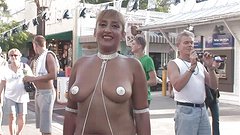 topless women wear nothing but body paint to cover their tits in public - movie 2 - 2