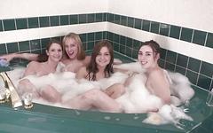 19 year old coeds get naked and take a lesbian group bath - movie 7 - 3