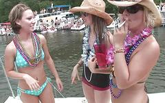 Teasing turns into girl-on-girl sex fest on the party boat - movie 3 - 2